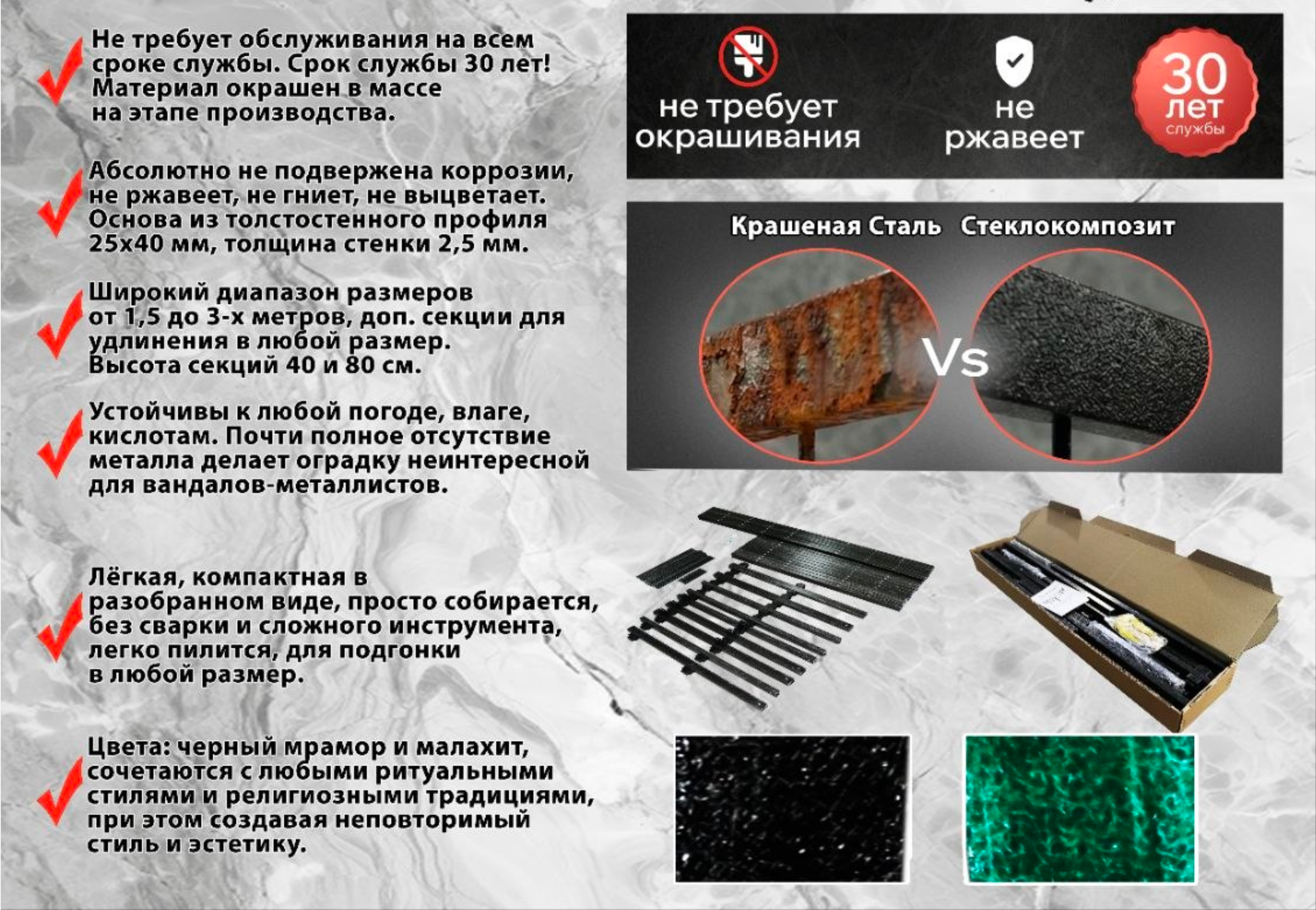 Готовая модульная ограда