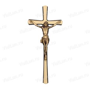 Крест K20 P2 (38*17, Бронза, цвет Темное золото, Католический) арт:834