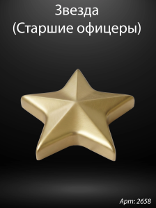 Звезда старшие офицеры округлая (19*18*3 см. Гранит Габбро, окраска золото) арт:2658