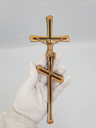 Крест V2 P1 (25*9, Бронза, цвет Бронза, Православный) арт:1349