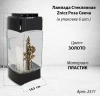 Лампада стеклянная Роза Свеча Znicz (24*10,5*8,5, корпус прямоугольный, колба плоское стекло, пластик черный, Роза, Свеча, цвет золото, в упаковке 6 шт.) арт:2571