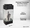 Лампада стеклянная Роза Свеча Znicz (24*10,5*8,5, корпус прямоугольный, колба плоское стекло, пластик черный, Роза, Свеча, цвет серебро, в упаковке 6 шт.) арт:2570